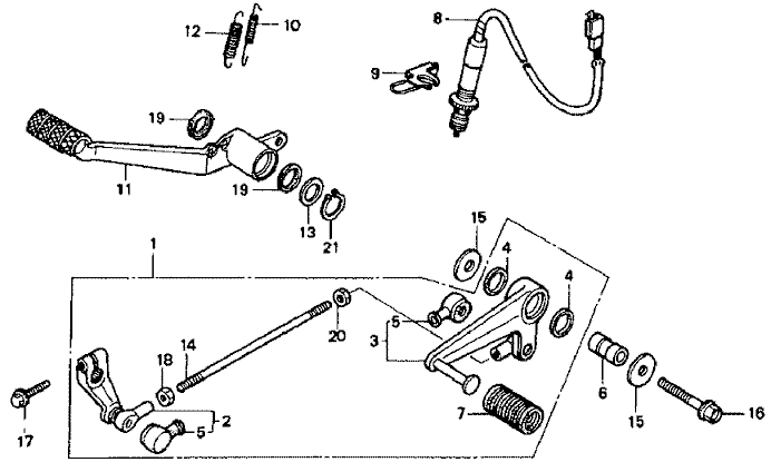 HONDA BROS Manual - ブレーキ、シフト ペダル