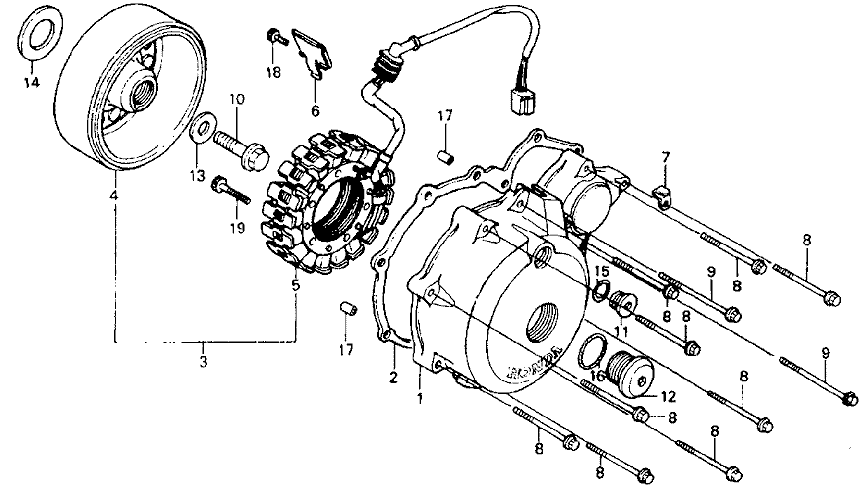 HONDA BROS Manual - クラッチ・ケース カバー左