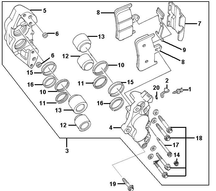 HONDA BROS Manual - フロント キャリパー