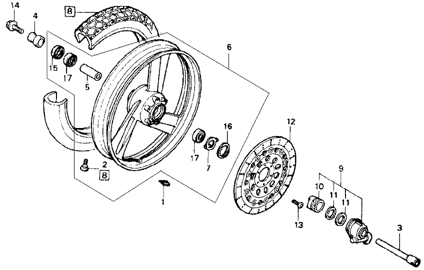 HONDA BROS Manual - フロント ホイール