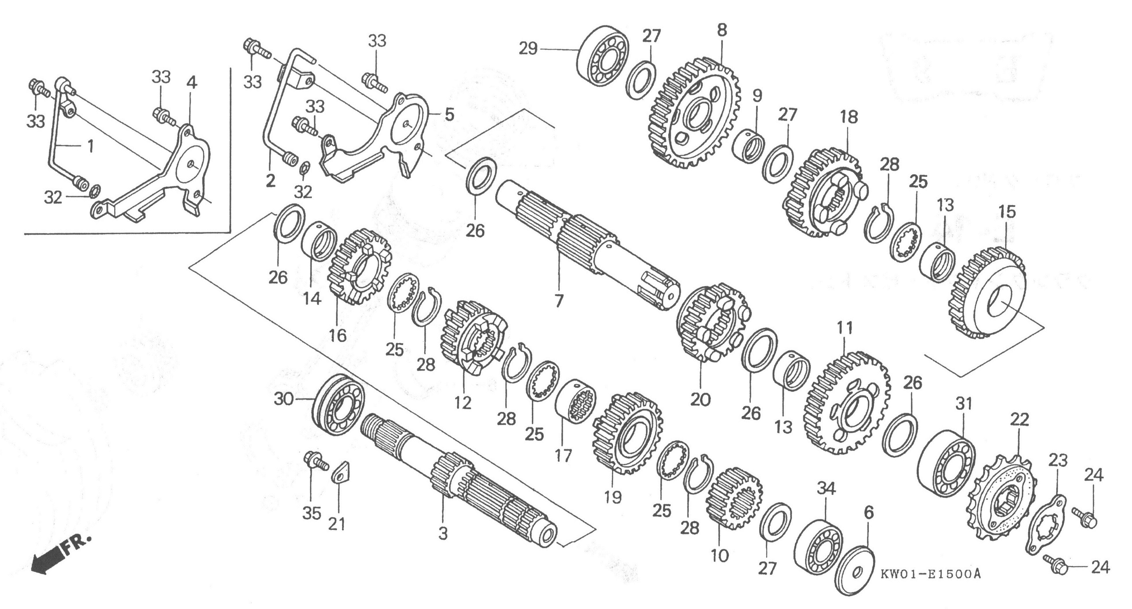 HONDA BROS Parts List - ギア・ボックス