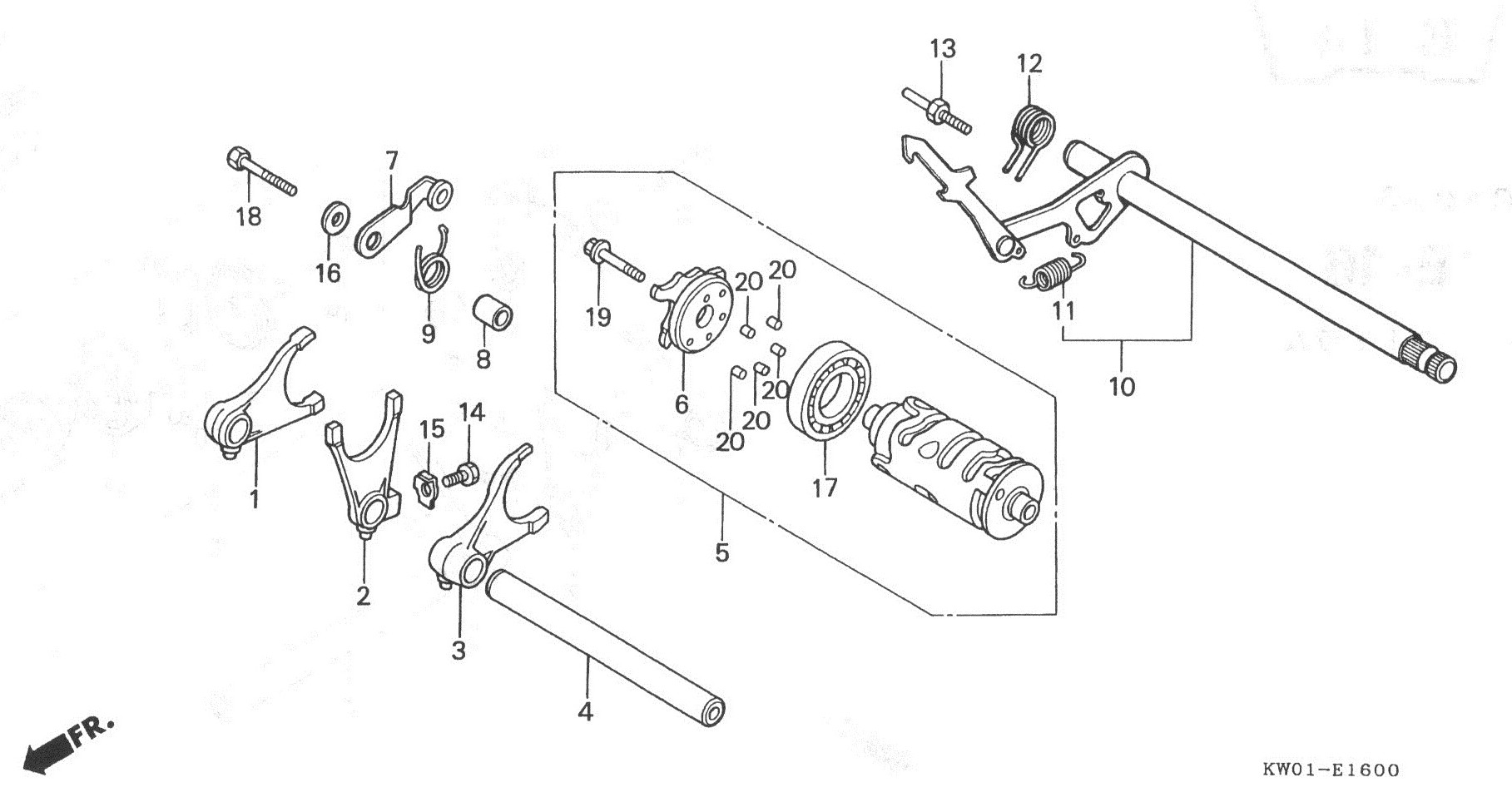 HONDA BROS Parts List - ギア・シフト ドラム