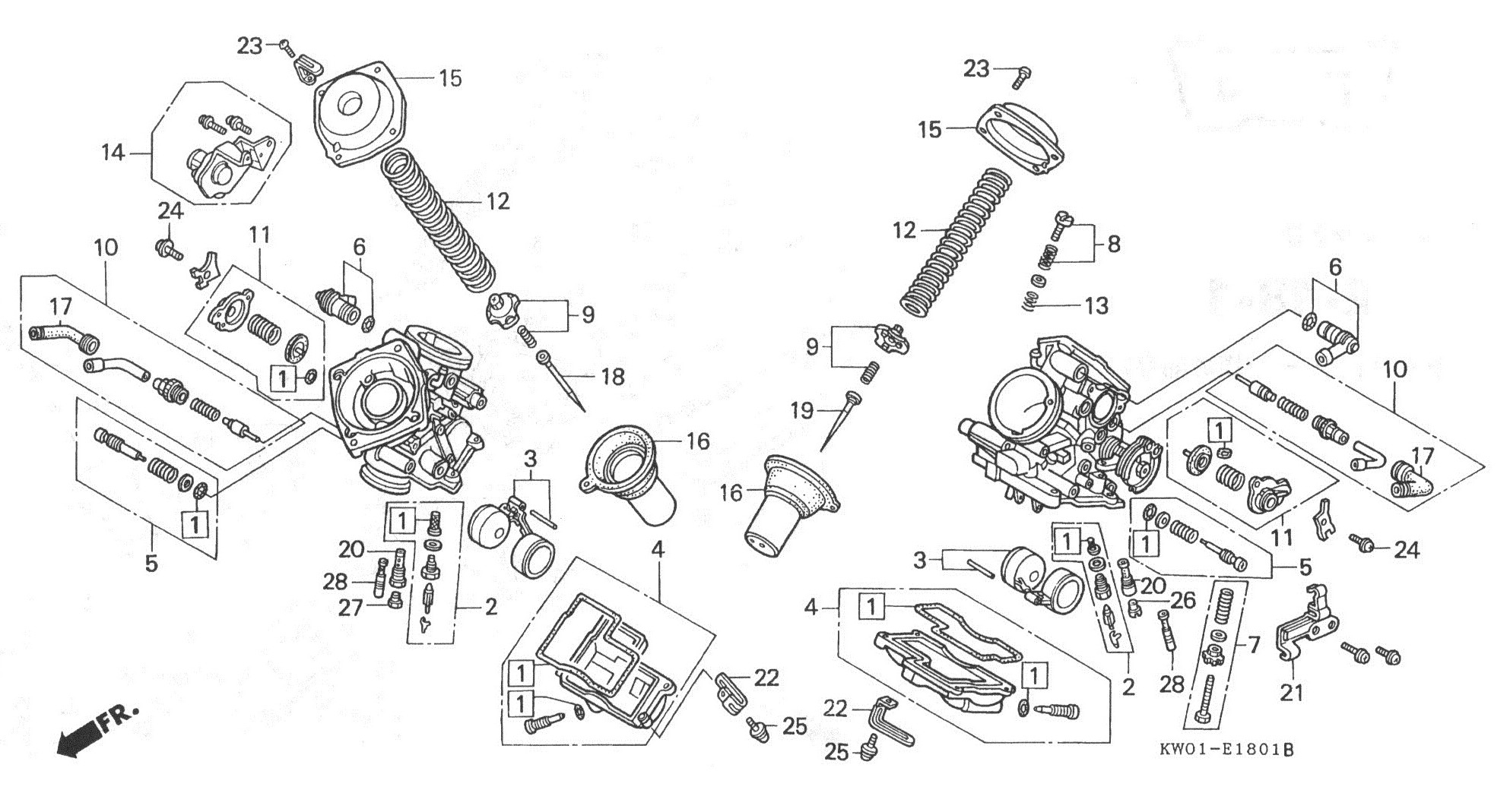 HONDA BROS Parts List - キャブレター コンポーネント
