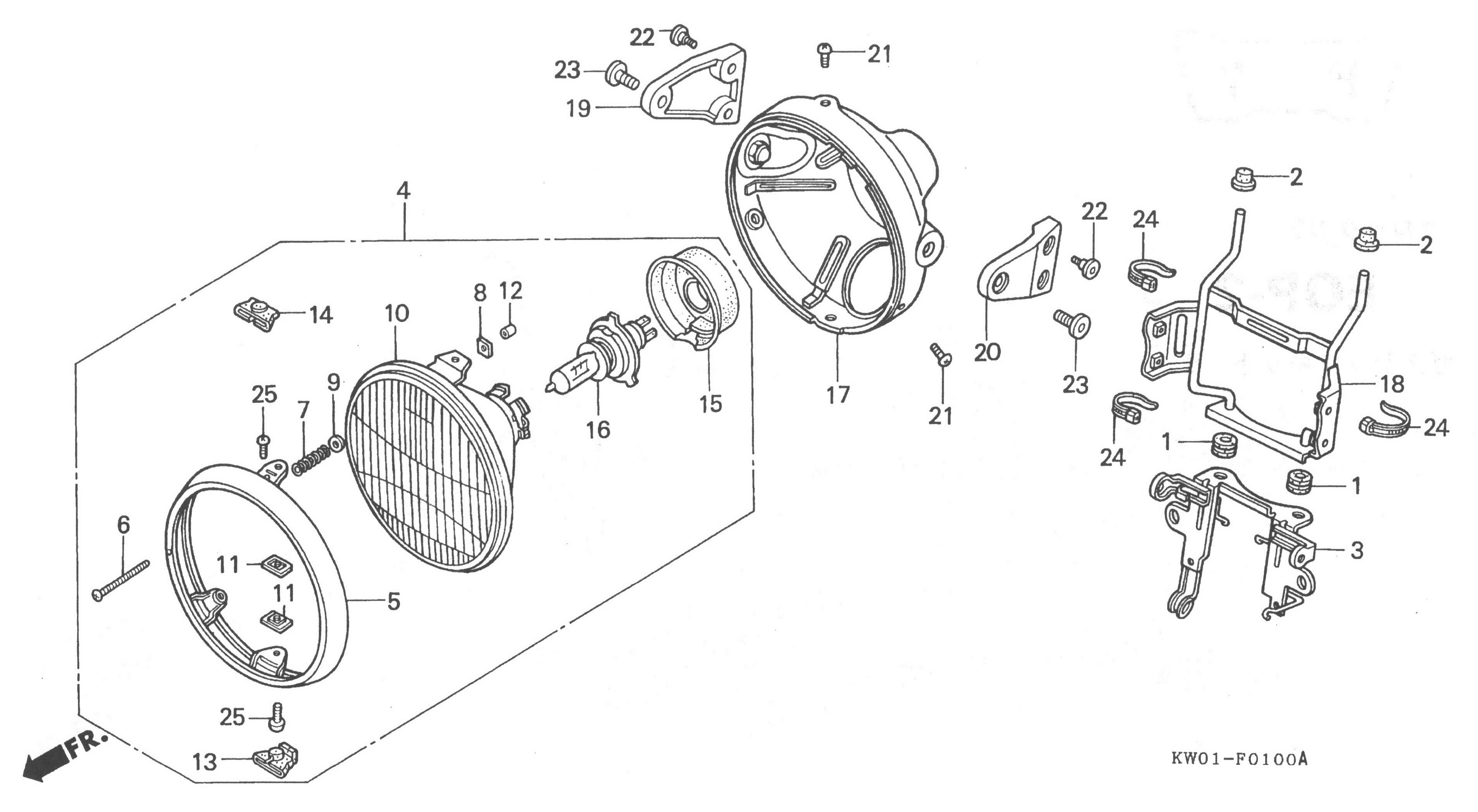 HONDA BROS Parts List - ヘッドライト