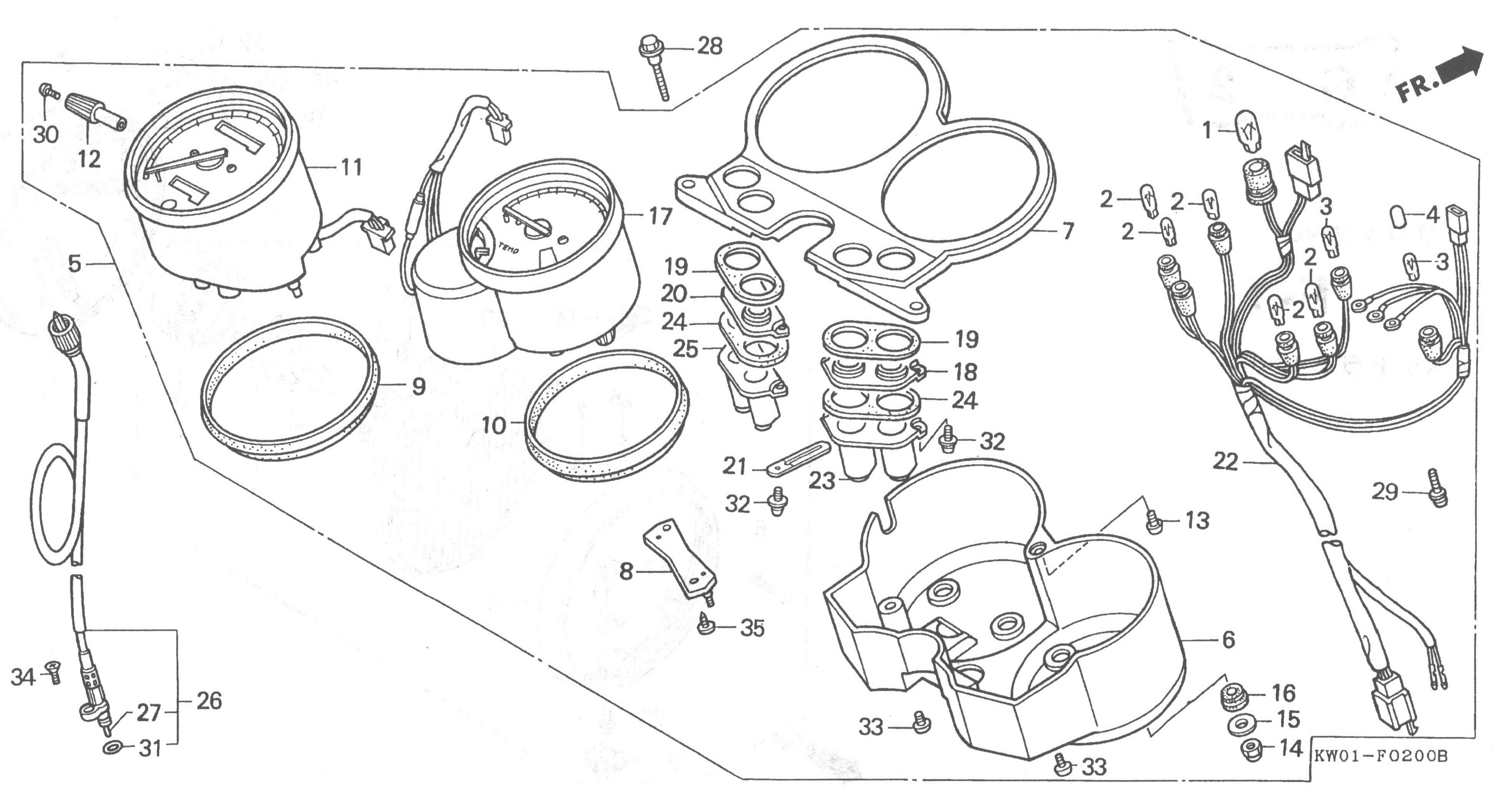 HONDA BROS Parts List - 時計