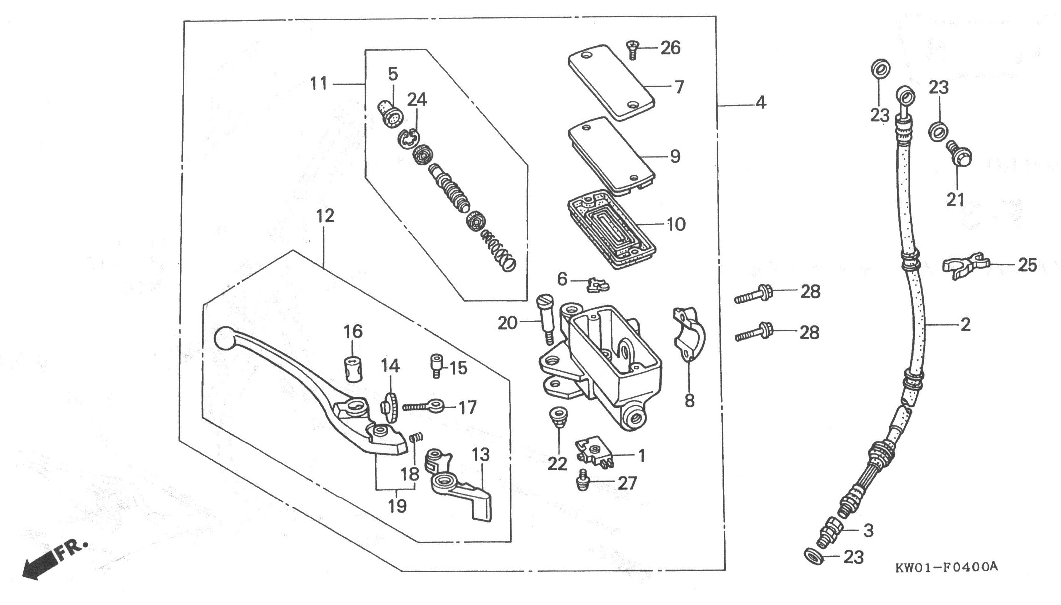 HONDA BROS Parts List - フロント ブレーキ廻り
