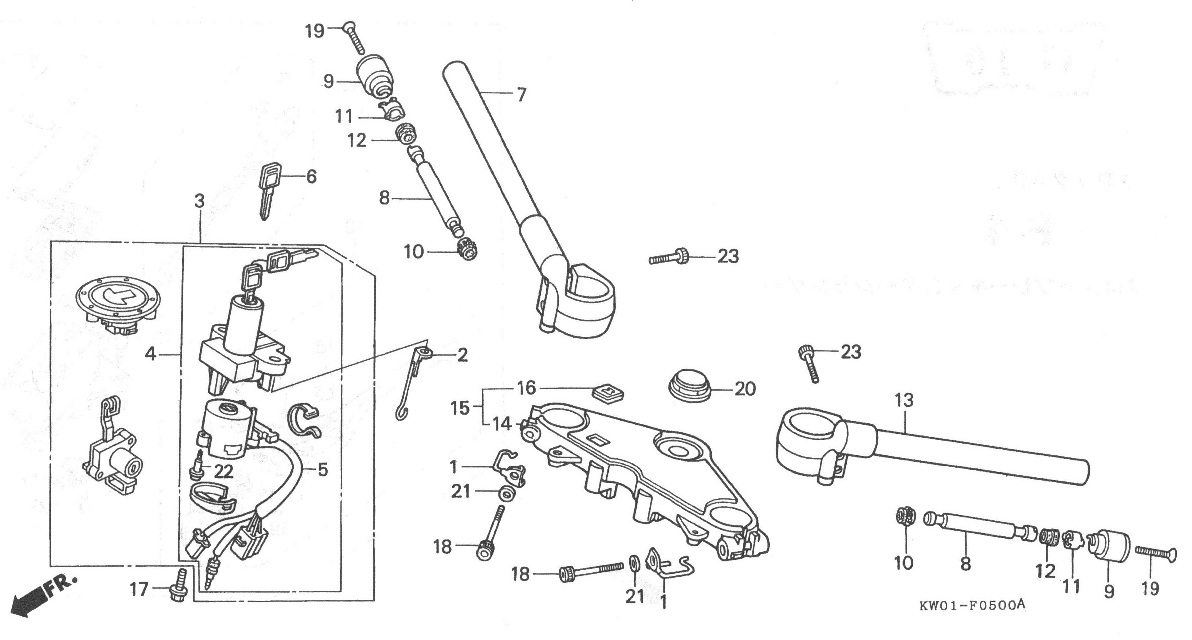 HONDA BROS Parts List - ハンドル・バー タイプ①