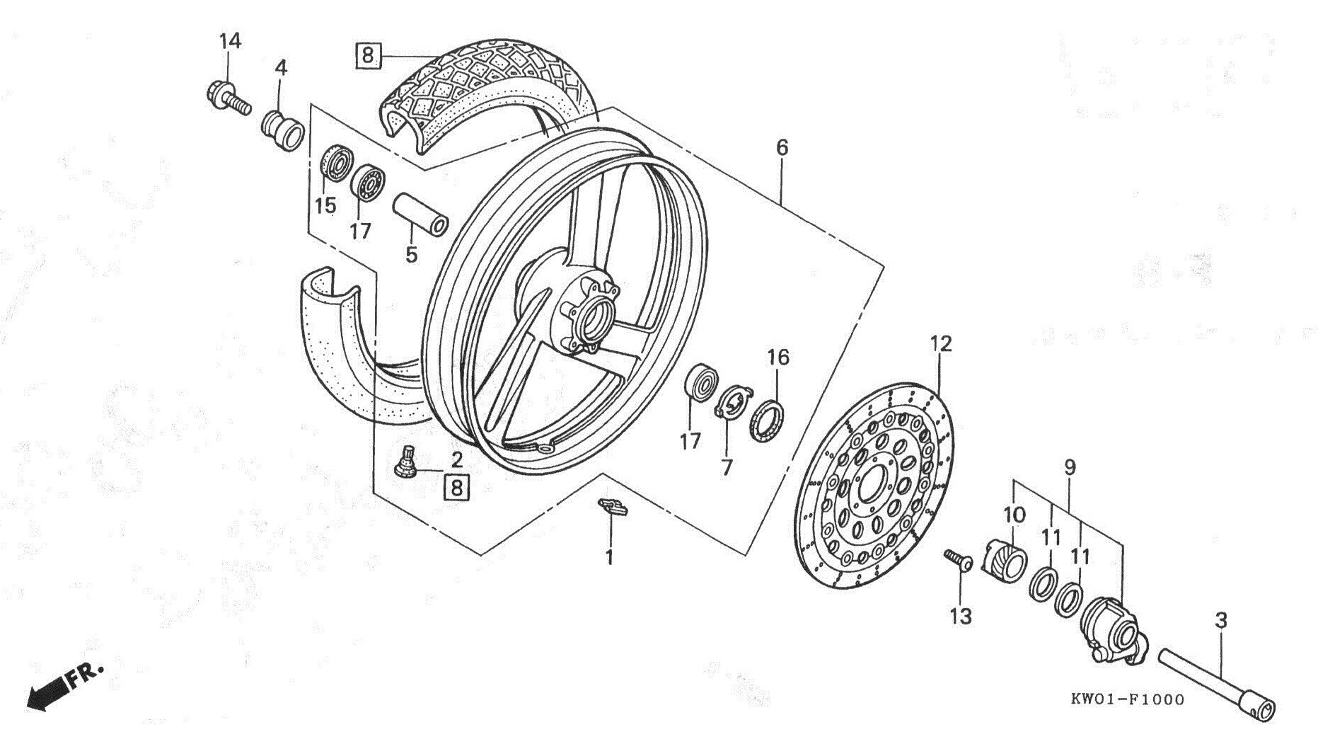 HONDA BROS Parts List - フロント ホイール