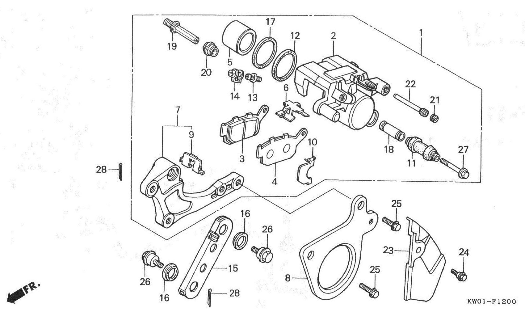 HONDA BROS Parts List - リア キャリパー