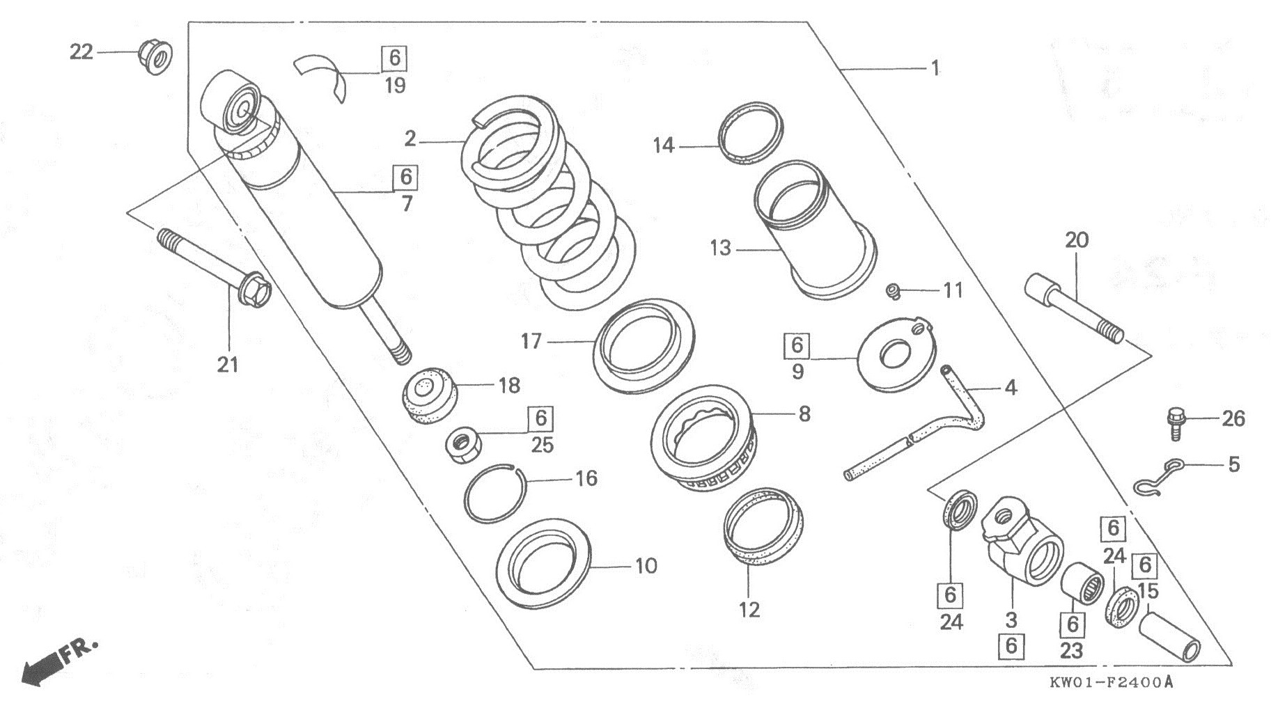 HONDA BROS Parts List - リア ショック アブソーバー