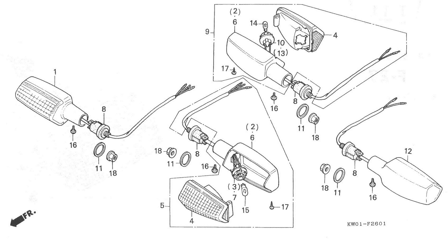 HONDA BROS Parts List - ウィンカー タイプL用