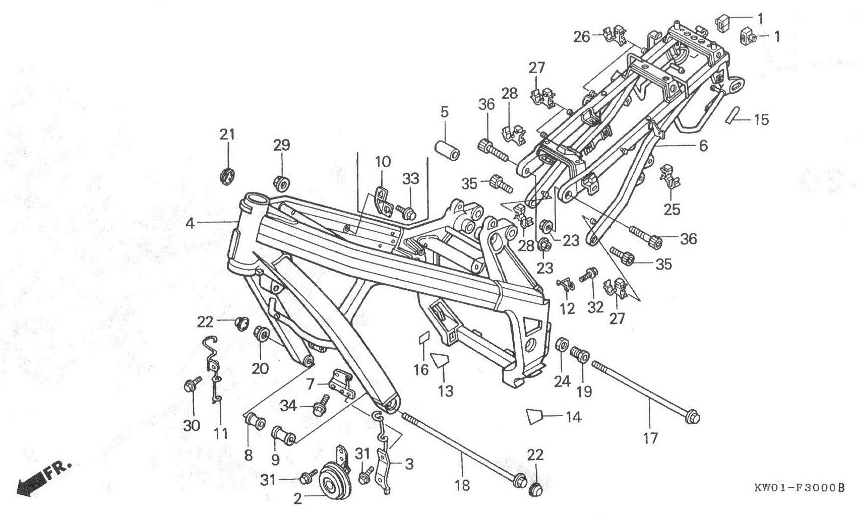 HONDA BROS Parts List - フレーム、シートレール