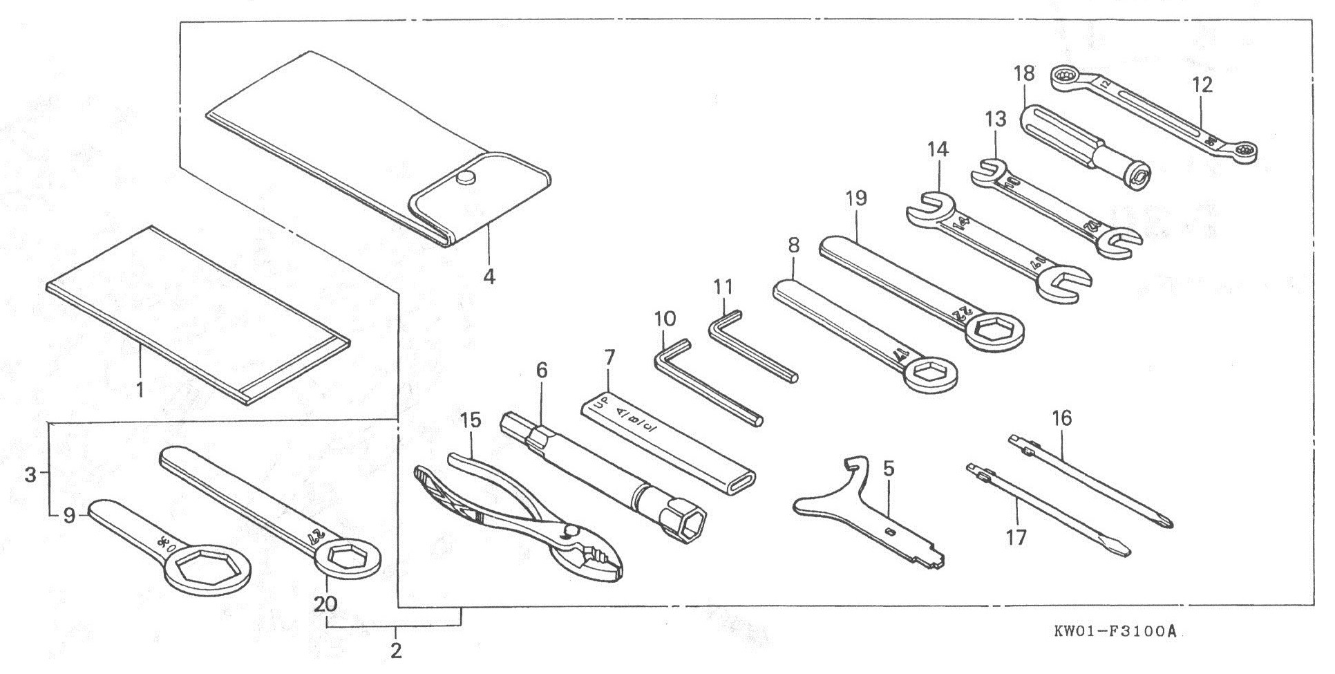 HONDA BROS Parts List - F31 ツール キット
