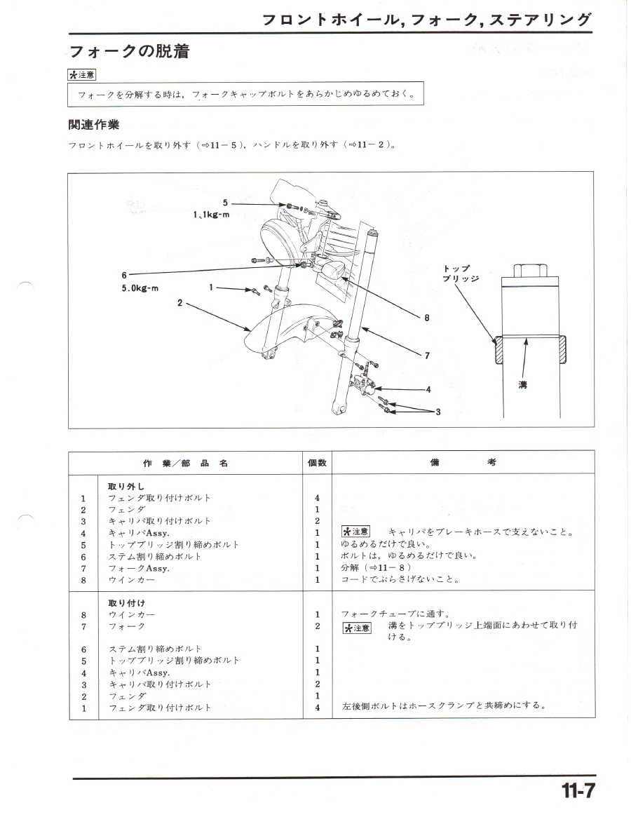 HONDA CB400SF NC39 純正フロントフォーク