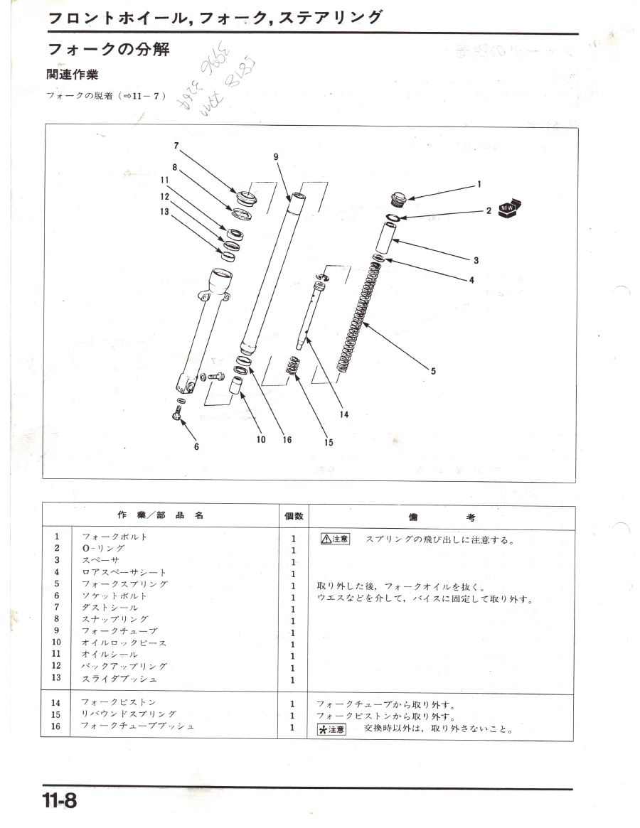 HONDA CB400SF NC39 純正フロントフォーク