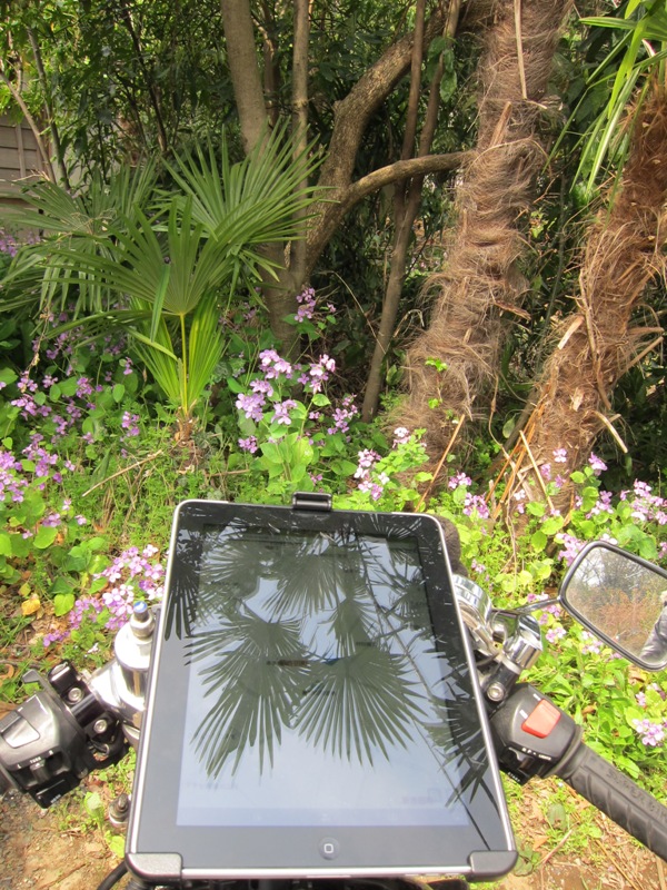 バイクにiPad 乗車視点から
